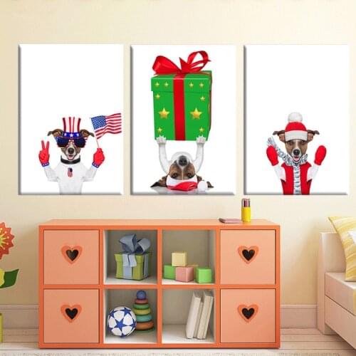 Lovely American Bulldog Christmax Gift Animals Canvas Painting Prints Poster kid Room Home Decor Wall Art Picture Free Shipping