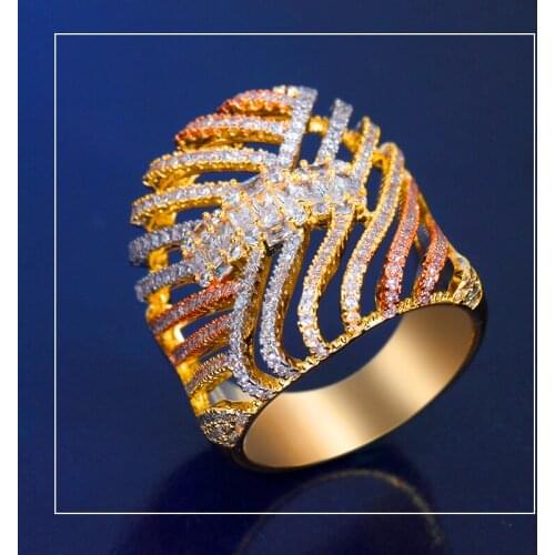 TIRIM Luxury Ribbon Ring for Women Party Wedding & Engagement Cubic Zirconia Charm Wed Finger Rings CZ кольцо женское New 2020