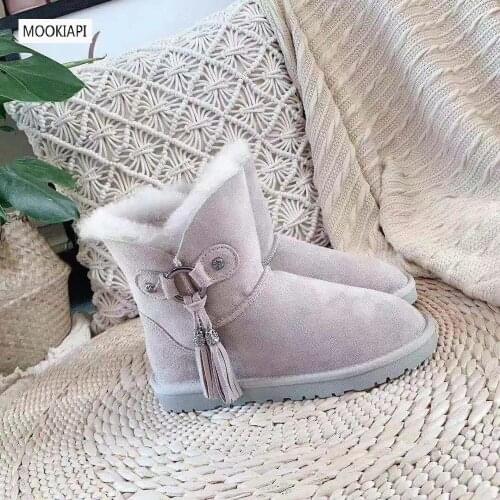 Australias latest womens snow boots in 2019, real sheepskin, 100% natural wool, the highest quality womens shoes, four colors