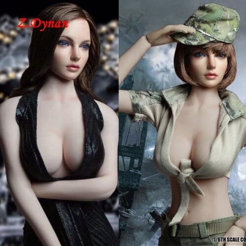 SDH005 1/6 Female Head Sculpt long curls Hair European Beauty Head Carving Sculpt Model for 12" TBLeague figure body jiaou doll