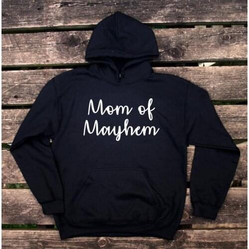 Skuggnas New Arrival Mom Of Mayhem Hoodie Funny Mom Life New Mommy Mom Of Boys Gift Sweatshirt 90s aesthetic Clothing Drop ship
