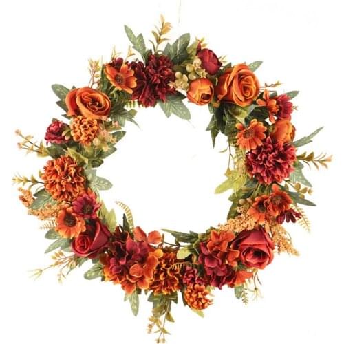 Crimson Rose Decoration Wreath Halloween Christmas Decoration Wedding Decoration Autumn Thanksgiving Decoration 45a