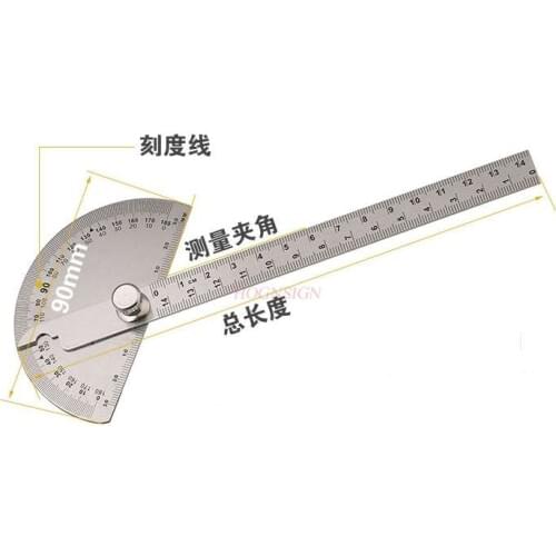 Angle Ruler Stainless Steel Measuring Angle Large Protractor Woodworking Protractor Stainless Angle Ruler Angle Ruler