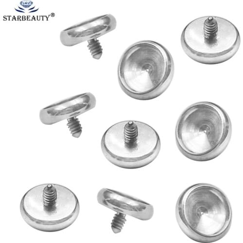 10Pcs G23 Titanium DIY Top Part for Micro Dermal Anchor Material For Skin Diver Implants Jewelled Sexy Body Piercing Hide Rings