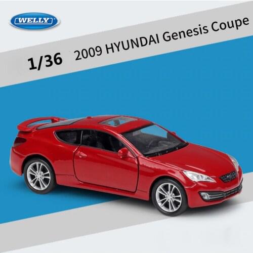 WELLY Diecast 1:36 Car Simulator Metal 2009 Hyundai Genesis Coupe Model Car Pull Back Car Alloy Toy Car For Kids Gift Collection