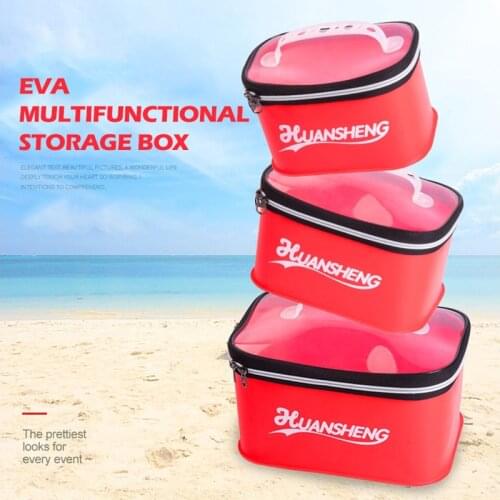 Multifunction Fishing Storage Box Tool Hook Bait Tackle Case Waterproof EVA Fishing Tackle Boxes With Handle Accessory X682B