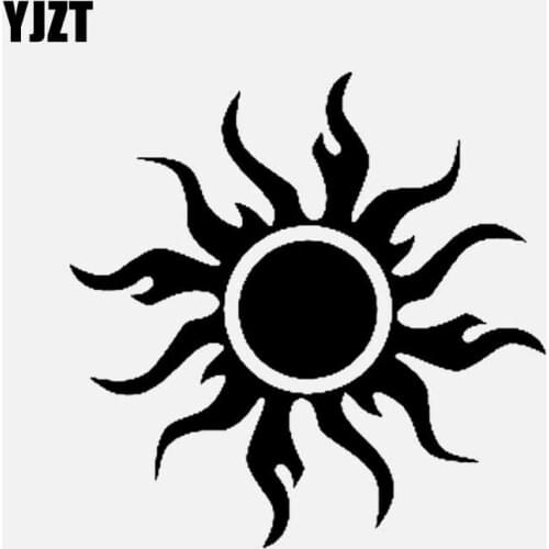 YJZT 13.7CM*13.7CM Vinyl Decal Sun Beam Star Inscription India Buddhism Black/Silver C3-1508