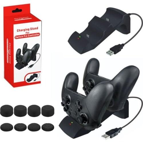 Nintend Switch Pro NS Pro Controller Charging Stand For Nintendoswitch Pro Controller Charger dock Station Cradle Led Show