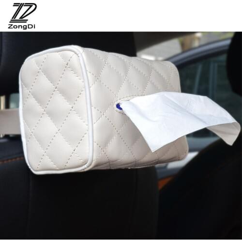 ZD 1Pc Car Hanging Tissue Paper Box for Alfa Romeo Chevrolet Aveo Captiva Ford Focus 3 Fiesta Mondeo Kuga Fusion Accessories