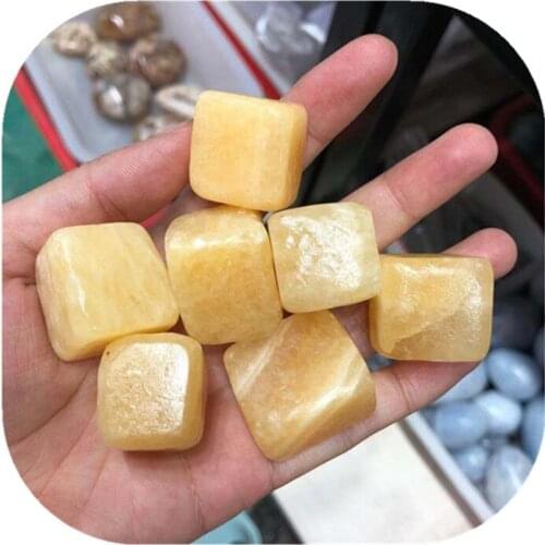 Yellow Topaz Cube Crystals Healing Gemstones For Home Decoration