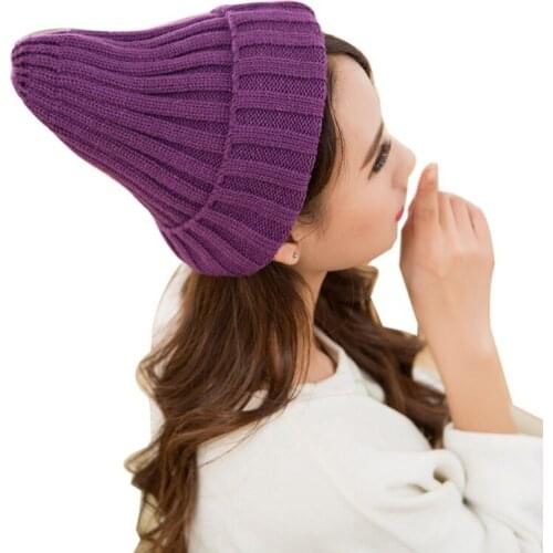 Women Cotton Blends Solid Warm Soft HIP HOP Knitted Hats Men Winter Caps Skullies Beanies