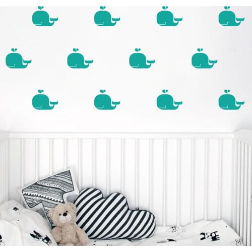 12pcs/set DIY Whales Wall Decals Vinyl Wall Art Stickers For Kids Baby Rooms Nursery Wall Decor Poster Murals Wallpaper A252