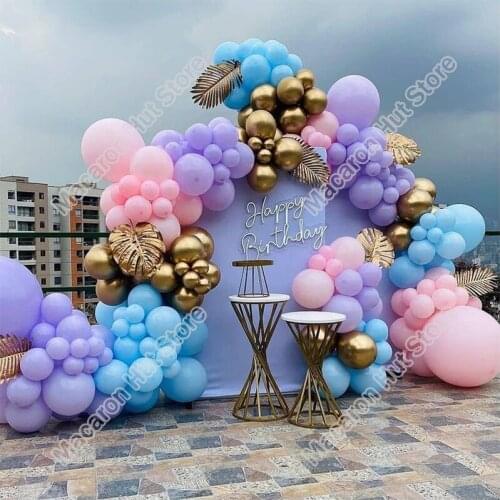 172pcs Macaron Blue Wedding Party Event Backdrop Baby Shower Arch Event Celebration Birthday Decoration Balloons Garland Kits