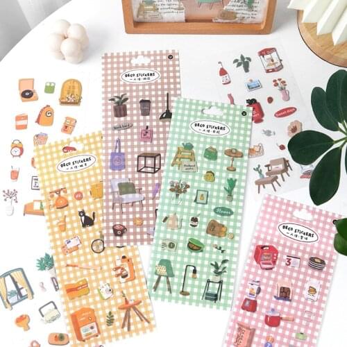 2 Pcs/pack Creative Stickers Kawaii Daily Life Scrapbooking Diary DIY Decoration Stickers Journal Stationery