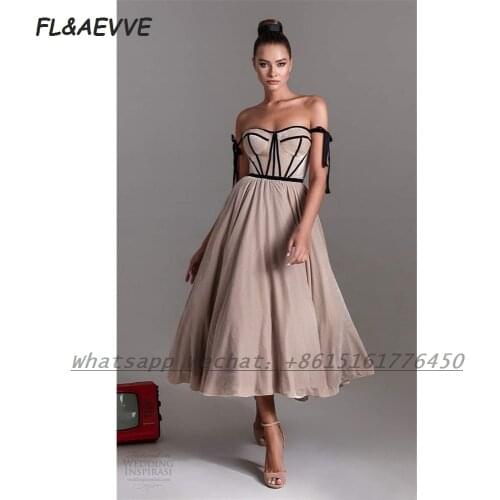 2021 African Bridesmaid Dresses A Line Strapless Chiffon Tea-Length Bridesmaid Dress Plus Size for Women Wedding