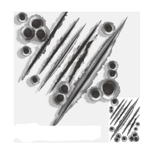 26pcs Personality Bullet Hole Trolley Luggage Suit Sticker Computer Notebook Skateboard Guitar Sticker