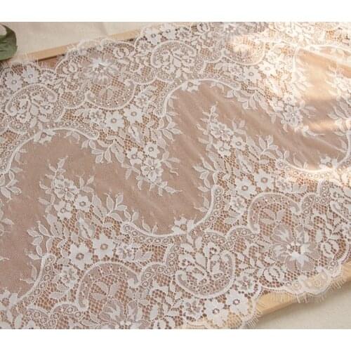 3Meter /Lot Eyelash lace fabric decoration diy clothes sewing accessories embroidery 40cm black white lace trim