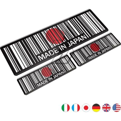 3D Bar Code Sticker Made In Japan In USA UK Italy Germany Motorcycle Tank Pad Decal Motorbike Helmet Stickers