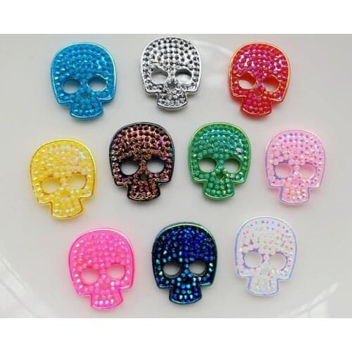40PCS 12*14MM Flat back resin Halloween skull ghost head scrapbook scene layout DIY decorative gift accessories craft works