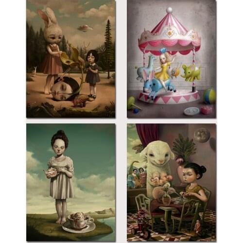 Mark Ryden Mark Ryde 1 Panel Abstract Wall Art Oil Painting Poster Canvas Painting Print for Living Room Home Decor 15