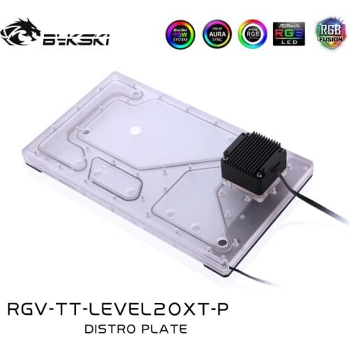 BYKSKI Acrylic Board use for TT LEVEL20XT Computer Case / Water Channel Solution for CPU and GPU Block / 3PIN RGB Light
