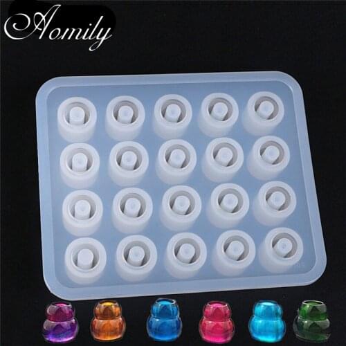 Aomily DIY Silicone Gourd Beads Pendant Mold Fondant Cake Chocolate Mould Handmade Container Crystal Drop UV Resin Soap Molds