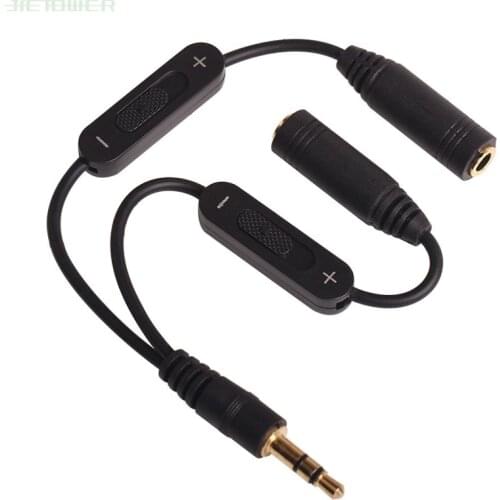 3.5 mm Headphone Earphone Audio Cable Micphone Y Splitter Adapter 1 Female to 2 Male Connected Cord To Laptop 500pcs/lot