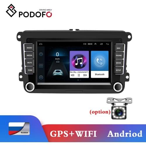 Podofo Car Radio Android 2 Din GPS Car Stereo Radio 7'' Touch Screen FM Car MP5 Player with Bluetooth WIFI Radio Receiver for VW