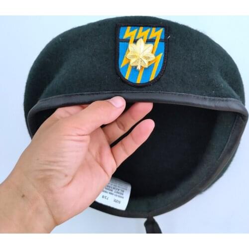 United States US Army 12th Special Forces Group Wool Green Beret MAJOR EPAULETTE DEVICE BADGE INSIGNIA Military Hat 1961~1994
