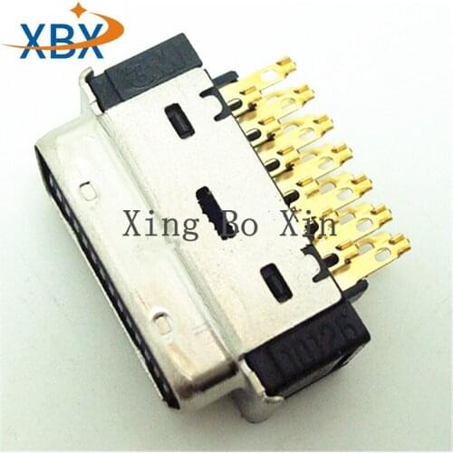 Free Shipping1PCS SCSI-26Pin MDR Male 3M CN SCSI26 Solder Plug Connector Shell Kit shield For Cable Assembly 10126/10326 MR-ECN1