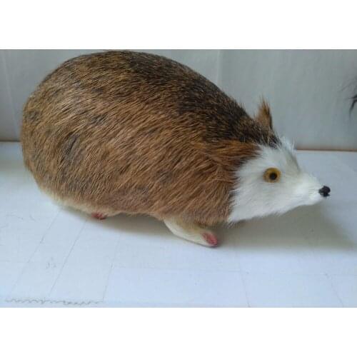 Large 20x10x10cm simulation brown hedgehog plastic&furs model handicraft prop home decoration gift d2512