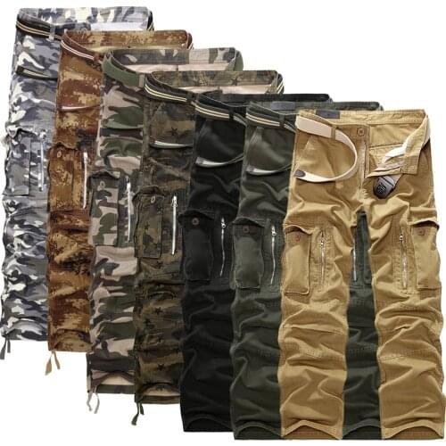 2019 Sand camouflage trousers Military Tactical pants men Multi-pocket Baggy overalls male cotton cargo pants for men,size 28-40