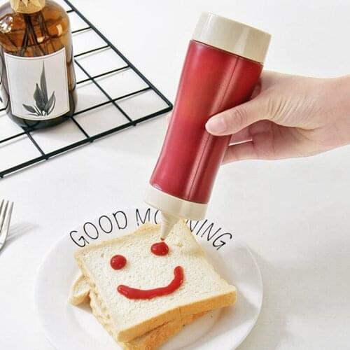 350ml Sauce Dispensing Bottle Plastic Ketchup Squeeze Bottle Syrup Bottle Sauces Olive Oil Bottles For Kitchen Gadget Justdolife