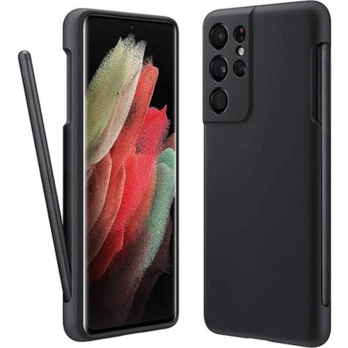 Compatible S Pen Built-in Case For Samsung Galaxy S21 Ultra Storage Pen Holder , Original Liquid Silicon Cover Galaxy S21 Ultra