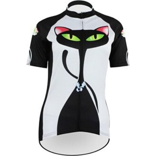 CUSROO 2021 Custom MadeGirl Summer Bike Clothing Lady Sports Cycling Cat/Kitty New WomenS Short-Sleeve Cycling Jersey Quick Dry