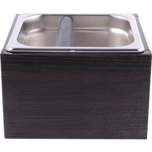 Wood Trash Can Coffee Knock Box Espresso Grounds Container Residue For Barista With Handle Coffee Residue Bucket Grind Waste Bin