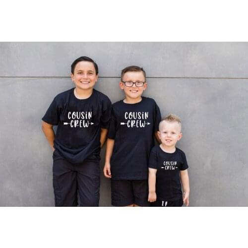 Cousin Crew Kids Tshirt Summer Short Sleeve Tee Shirt Boys Girls Letter Print Tee Fashion Casual Tops Graphic Tee Shirt Clothes