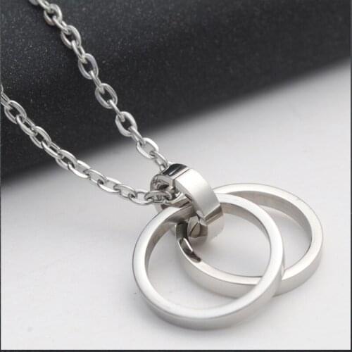 Circle couple necklace for women pendant wholesale stainless steel gifts for man accessories simper necklace jewelry for neck