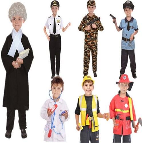 Halloween fire uniform childrens Day costume police lawyer pilot doctor worker performance Costume suit