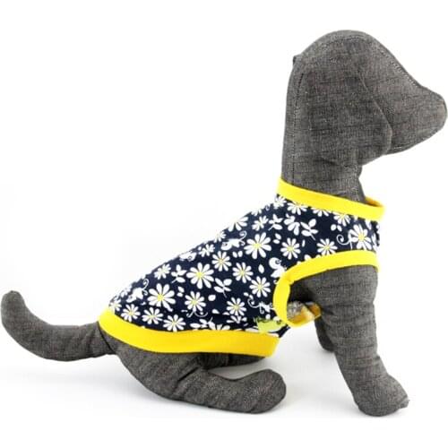Pet Dog Shirt Vest Summer Clothes Cooling Puppy Cotton Cute Flower Vest Printed T-shirt 2019 For Small Dog Cat Chihuahua