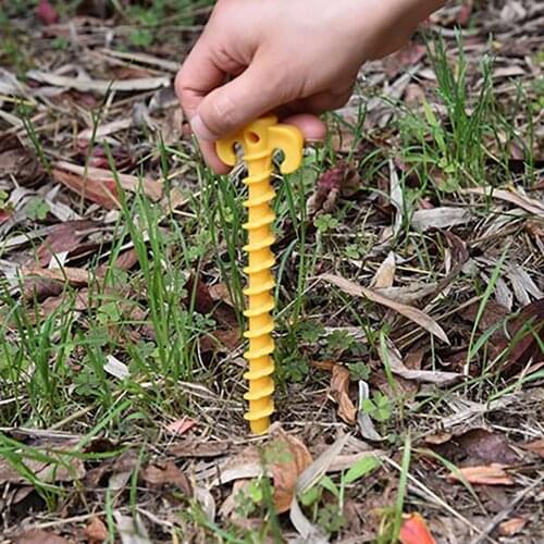 5Pcs Camping Tools Plastic Tent Pegs Nails Sand Ground Stakes Outdoor Camping Tent Nails Kit Awning Yellow Tent Accessories