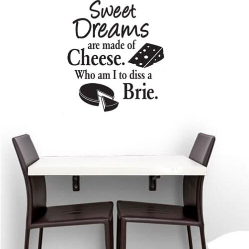 Sweet Dreams Cheese Wall Sticker Cake Shop Wall Decals Kids Children Room Decoration Nursery Wallpaper Poster