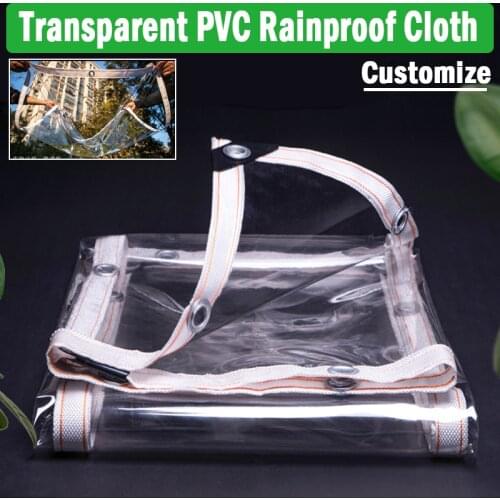 99.9% Transparent PVC Tarpaulin 0.3mm Thicken Tent Cover Balcony Bonsai Succulent Plant Visible Tarp Car Waterproof Sails