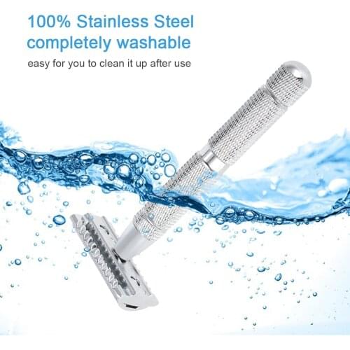 New Stainless Steel Razor Safety Razor Household Traditional Mens Double Edge Shaving Razor Manual Beard Razor Shaving Tool