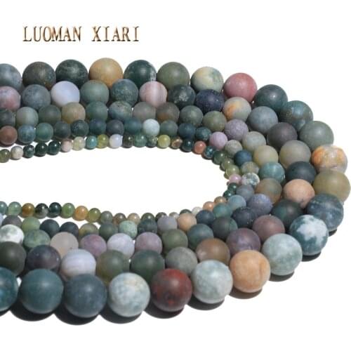 Wholesale Natural Dull Polish India Agat Matte Stone Beads For Jewelry Making DIY Bracelet Necklace 4/6/8/10/12 mm Strand 15