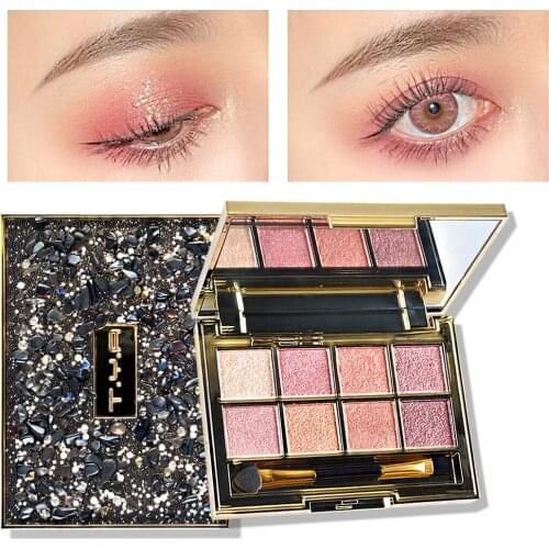 LAMUSELAND Multiple styles Glitter Diamond Eye Shadow Palette Matte Eyeshadow Liquid pen Makeup Palette Multi color
