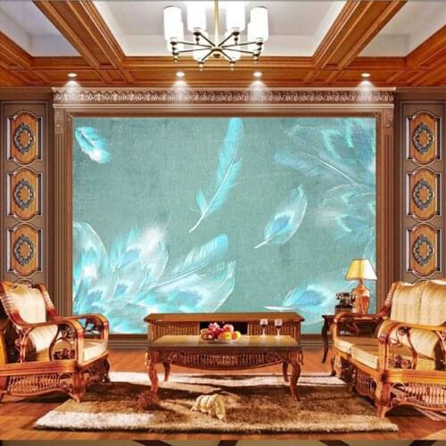 Custom 3d effect modern fashion photo wall paper living room bed room desktops mural stereoscopic feather abstract wallpaper