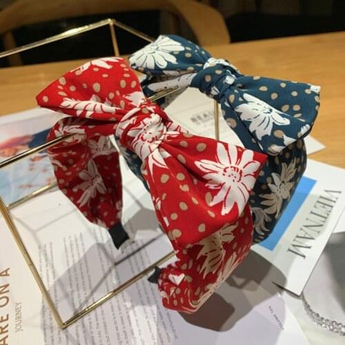 Bowknot Headband Women Bow Hairband Korean Chiffon Fabric Hair Bow Head Band Girls Adults Headwear Headband