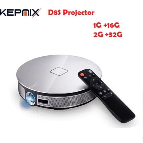 New D8S DLP Projector RK3368 Octa Core 1GB/16GB 2GB/32GB Android 6.0 Beamer 5G WIFI HDIM-IN Home Video Theatre 4K