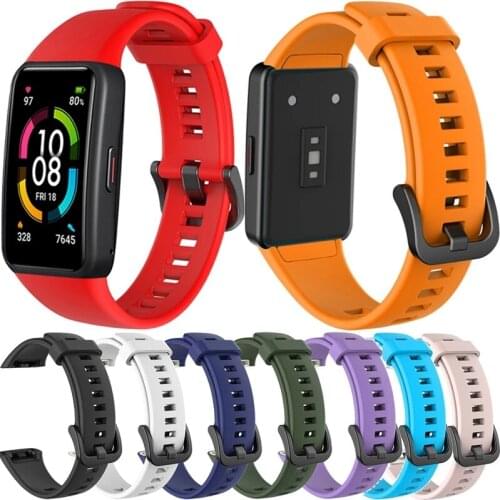 Many colors new Silicone watch Straps For Huawei Honor band 6 smart watchband Replacement Bracelet for honor band 6 Adjustable